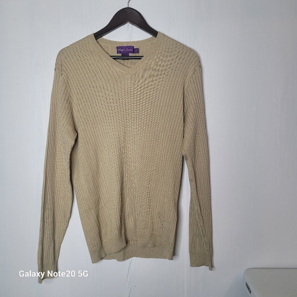 NWOT Ralph Lauren Purple Label Silk Ribbed Sweater Size Large - Picture 7 of 12